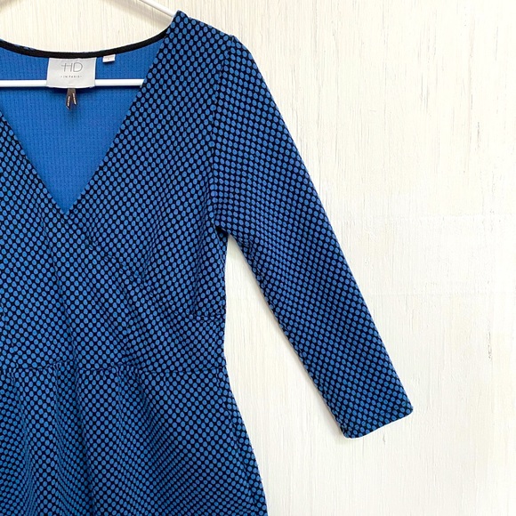 HD In Paris Anthro Textured Faux Wrap Midi Dress - Picture 4 of 7